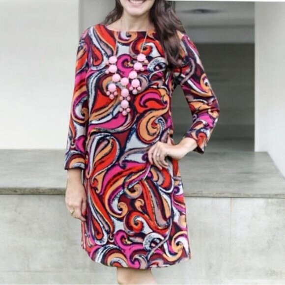ANTHROPOLOGIE MAEVE Flavia Swirl Print Shift Dress Size S - Picture 7 of 7